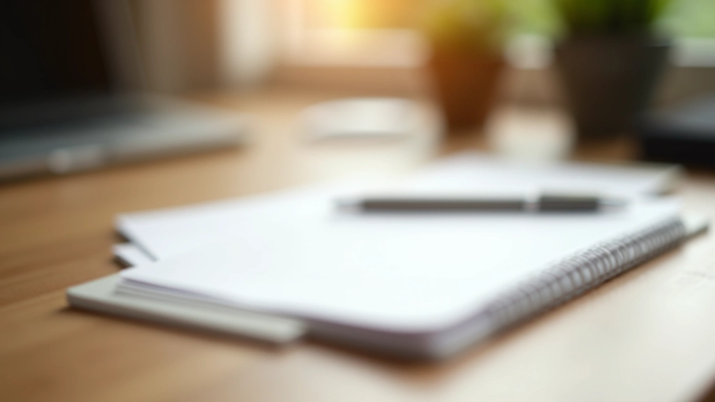 Notitieblok met feedback-notities en een pen op een schoon houten bureau